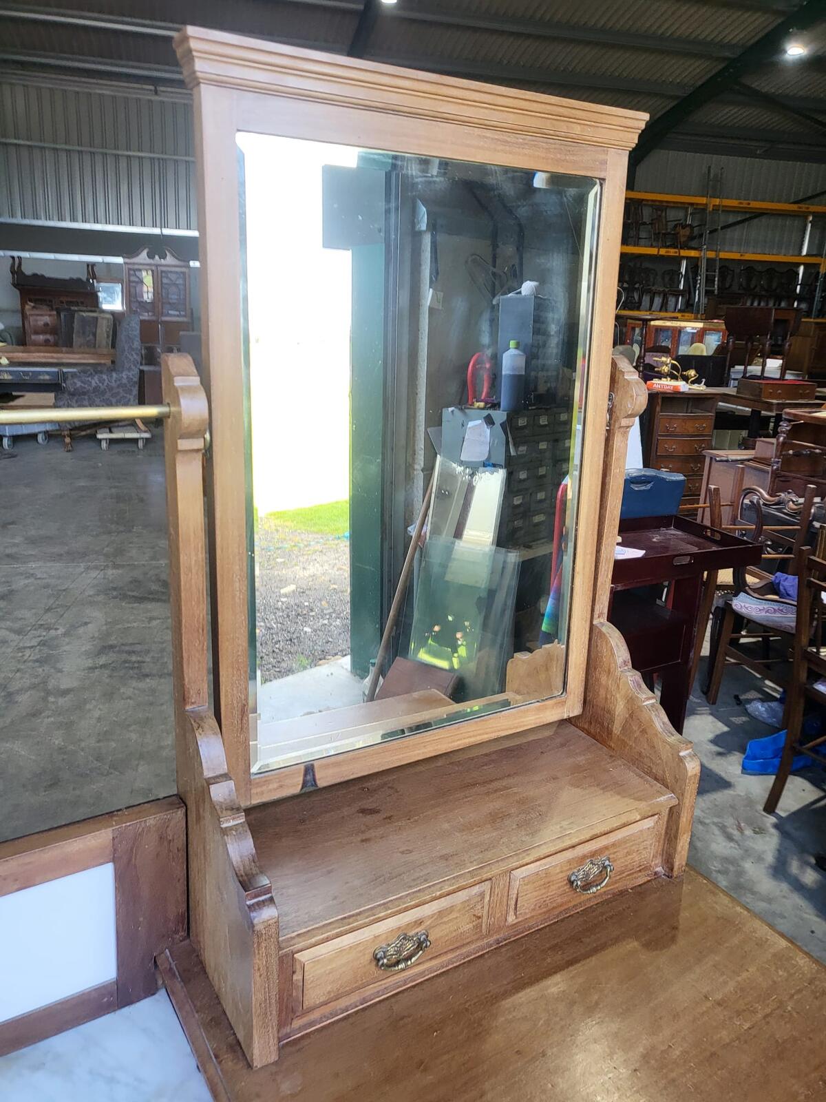 Antique dressing table wash stand drawers mirror