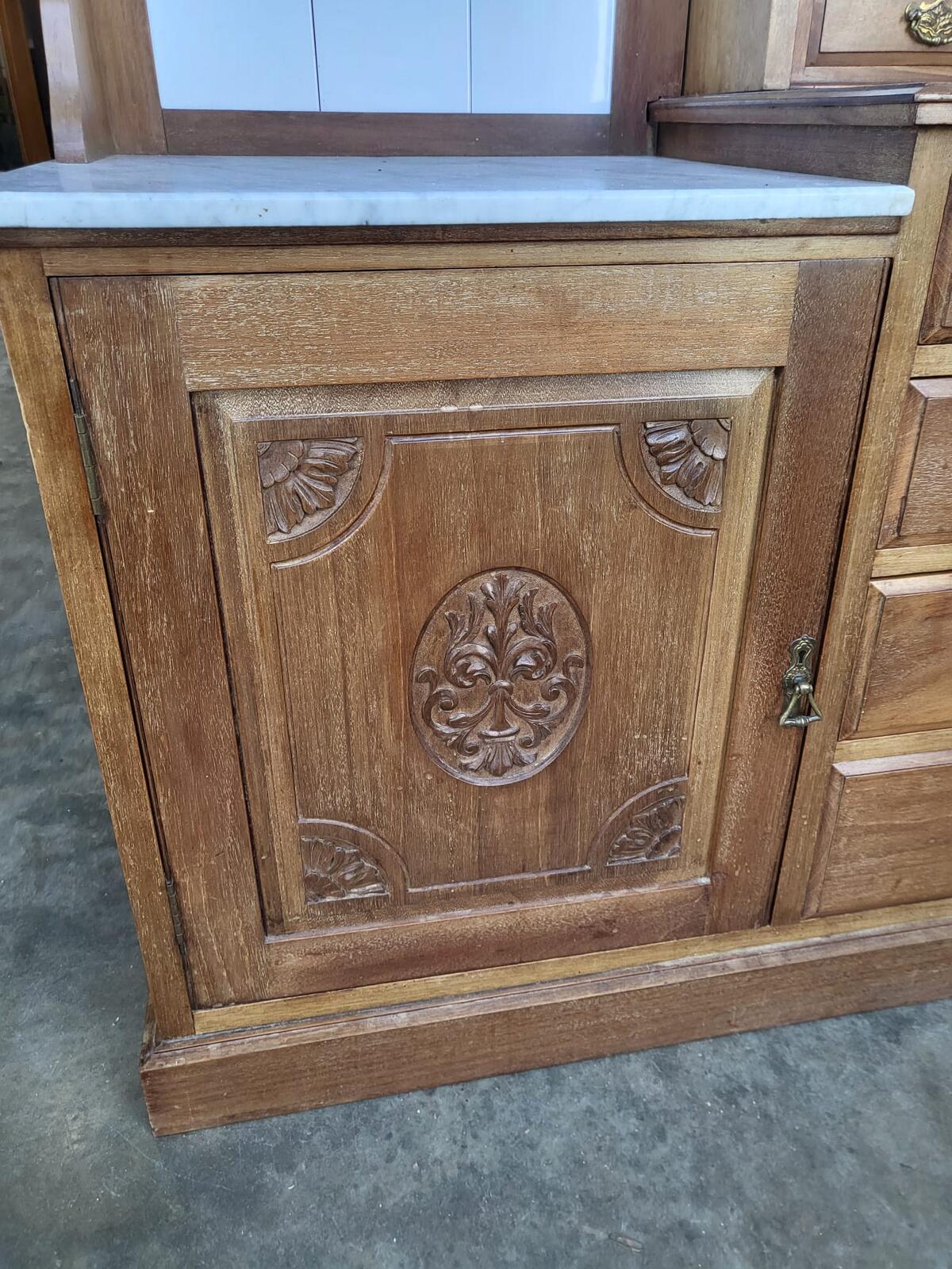 Antique dressing table wash stand drawers mirror