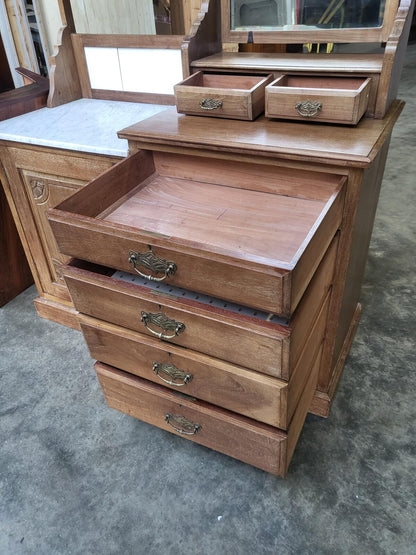 Antique dressing table wash stand drawers mirror