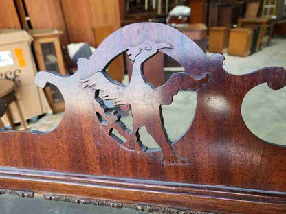 Antique Georgian mahogany 18thC Chippendale Style Wall Mirror bird motif