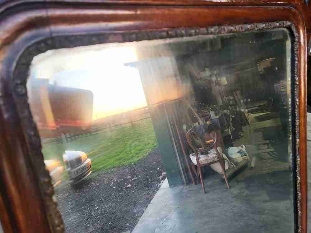 Antique Georgian mahogany 18thC Chippendale Style Wall Mirror bird motif