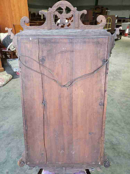 Antique Georgian mahogany 18thC Chippendale Style Wall Mirror bird motif