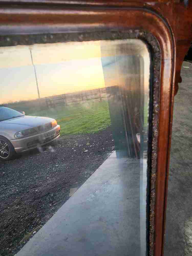 Antique Georgian mahogany 18thC Chippendale Style Wall Mirror bird motif