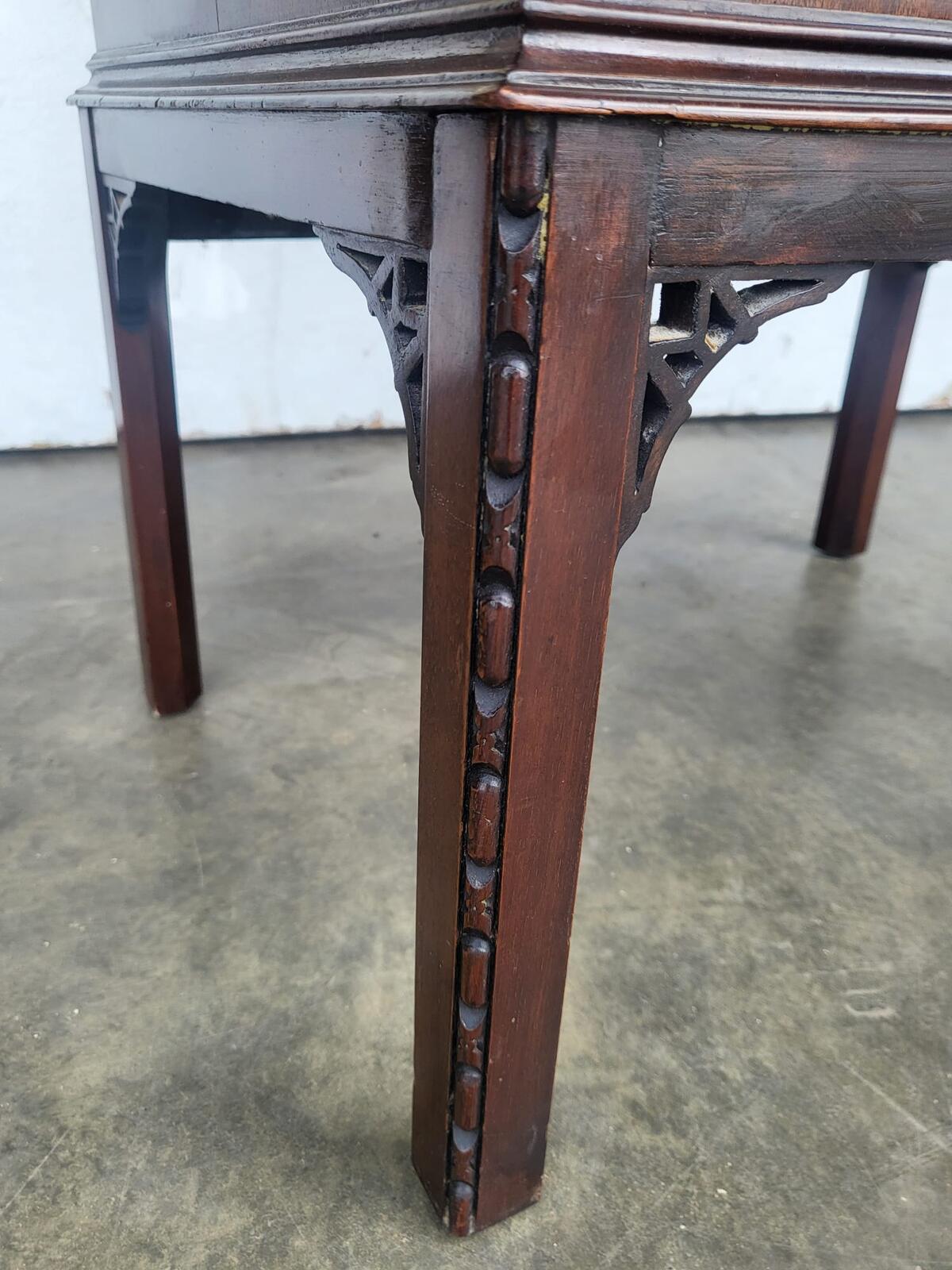 Antique mahogany tall bow front cabinet drawer legs