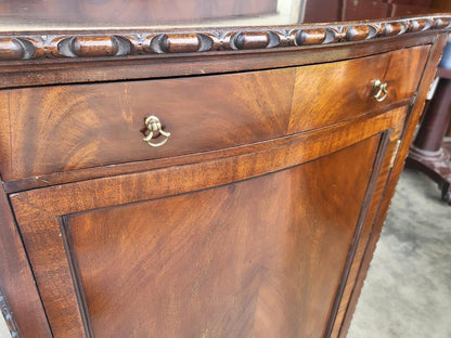 Antique mahogany tall bow front cabinet drawer legs