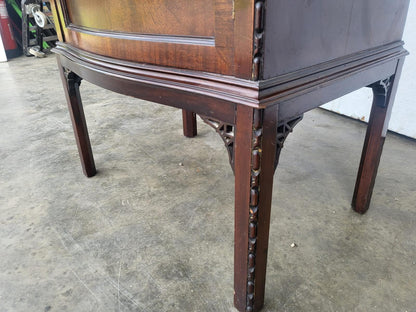 Antique mahogany tall bow front cabinet drawer legs