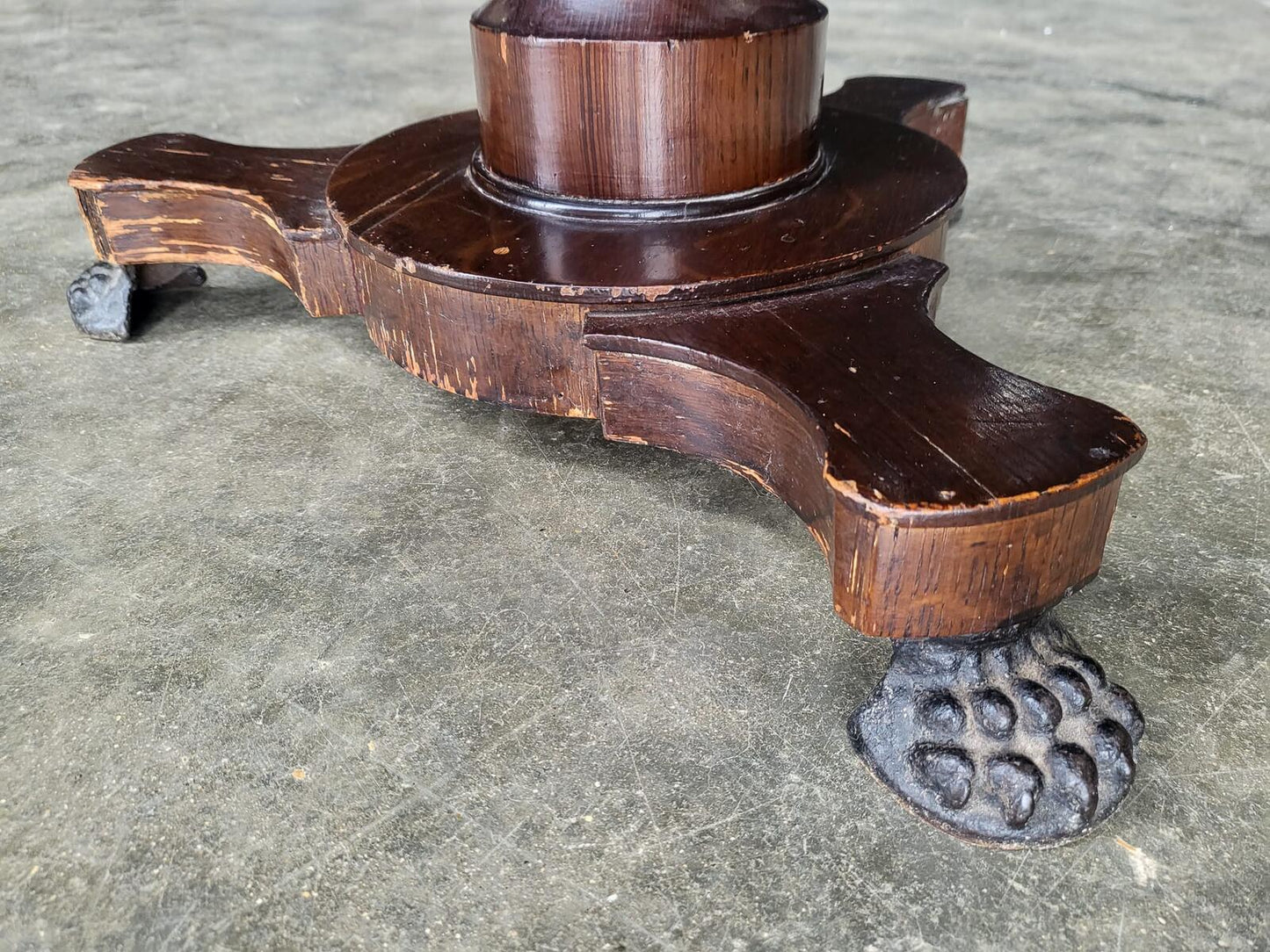 Antique oak round side end drum lamp table drawers