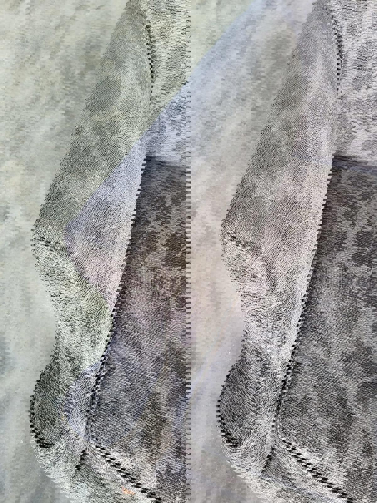 Antique repro? High back arm chair oak legs scroll arms