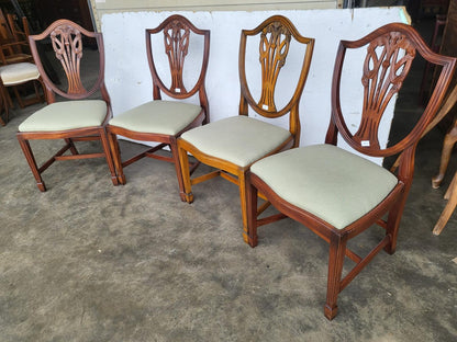 Antique Charles Barr repro shield back 6 mix dining chairs 2 carvers