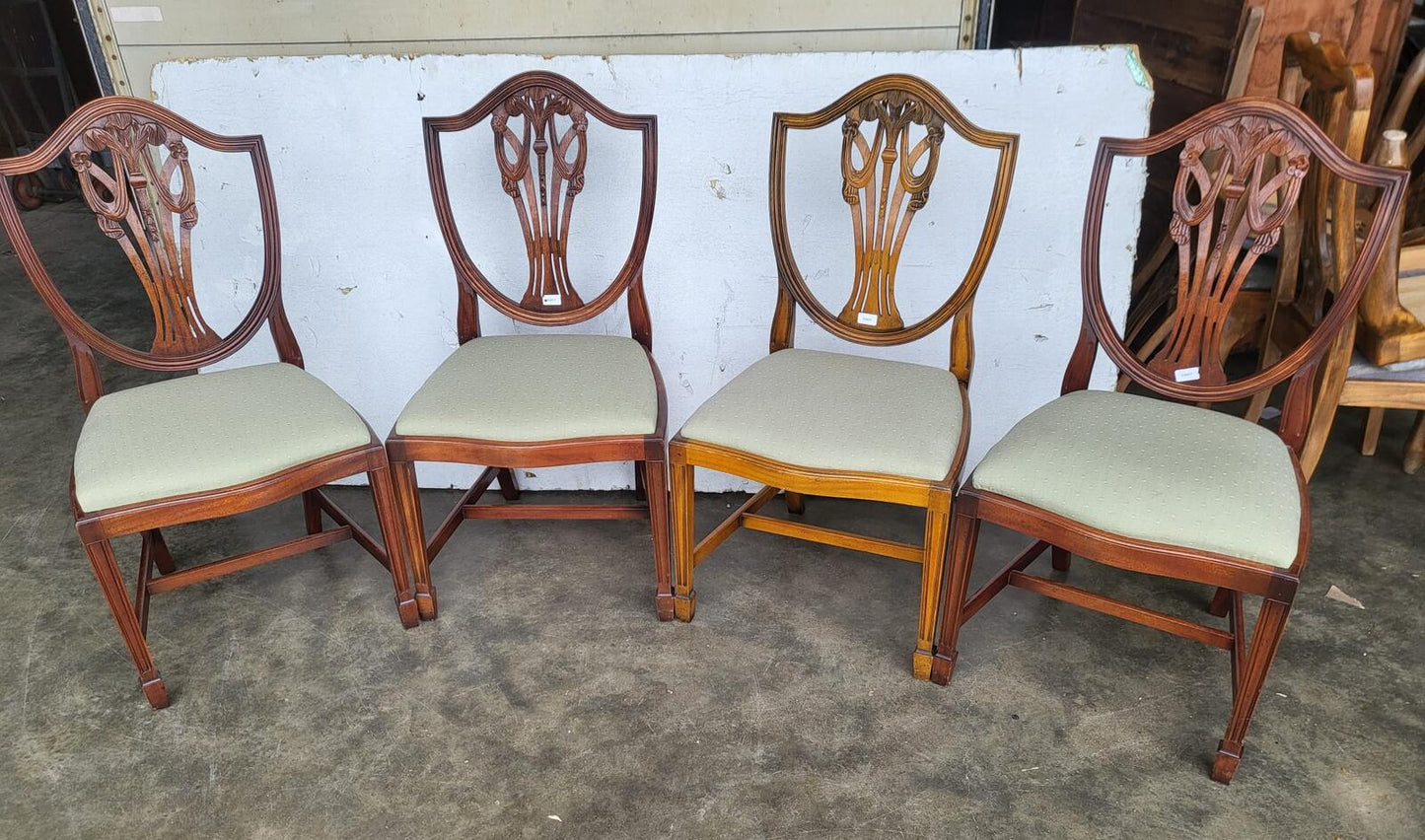 Antique Charles Barr repro shield back 6 mix dining chairs 2 carvers