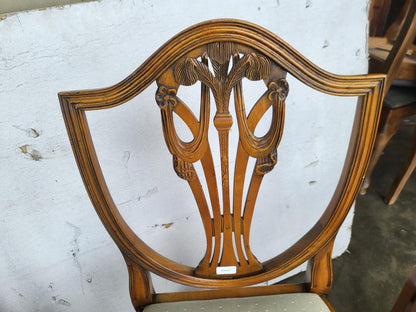 Antique Charles Barr repro shield back 6 mix dining chairs 2 carvers