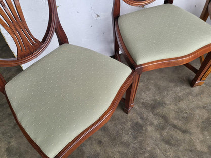 Antique Charles Barr repro shield back 6 mix dining chairs 2 carvers