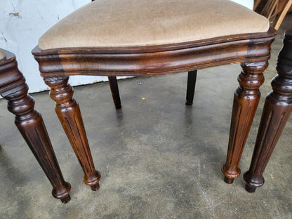 Antique repro 4 balloon back dining chairs cream
