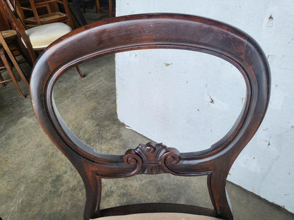Antique repro 4 balloon back dining chairs cream
