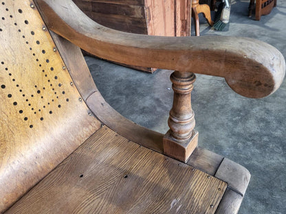 Antique arts and crafts bentwood church pub bench seat