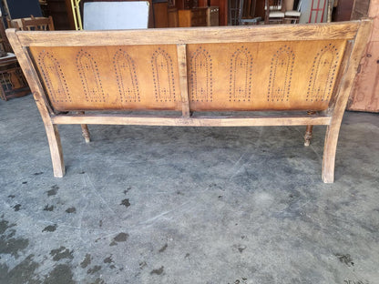 Antique arts and crafts bentwood church pub bench seat