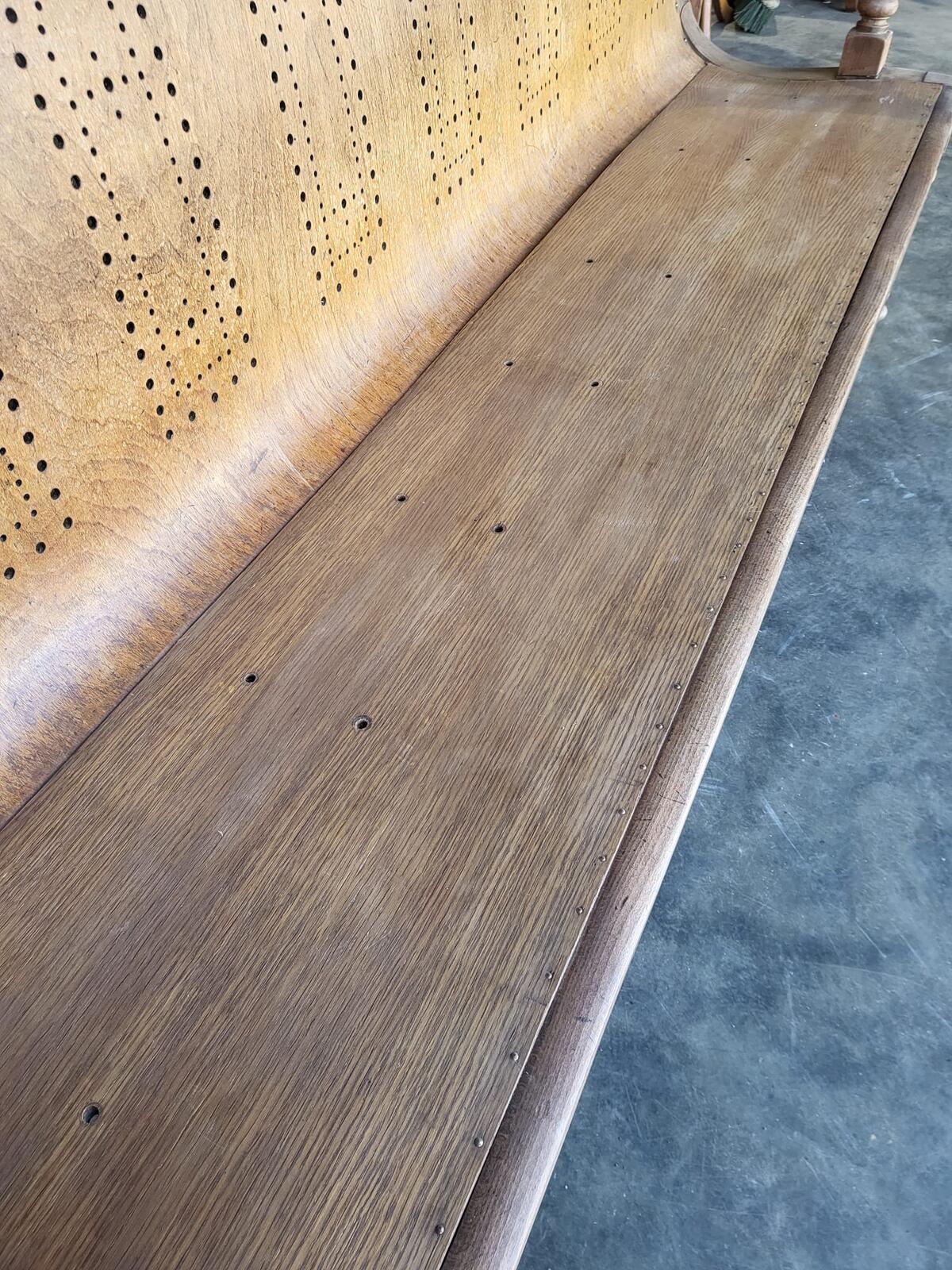 Antique arts and crafts bentwood church pub bench seat