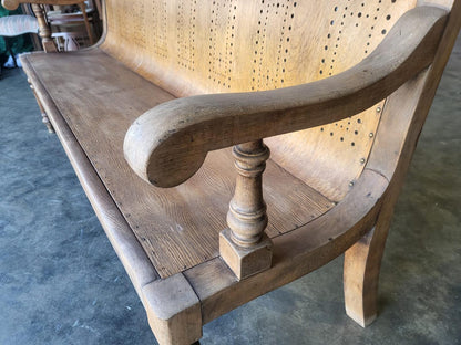 Antique arts and crafts bentwood church pub bench seat