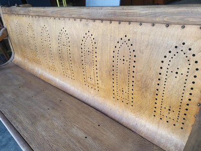 Antique arts and crafts bentwood church pub bench seat