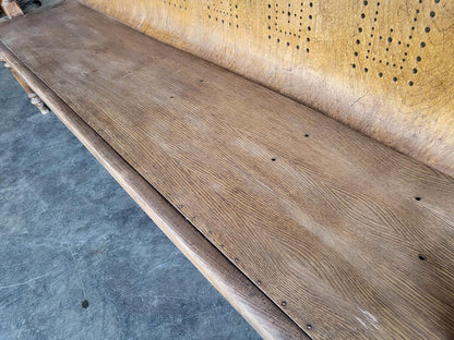 Antique arts and crafts bentwood church pub bench seat
