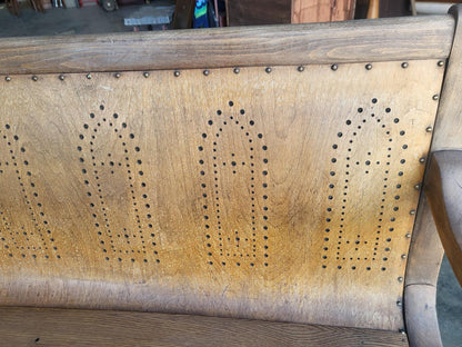Antique arts and crafts bentwood church pub bench seat