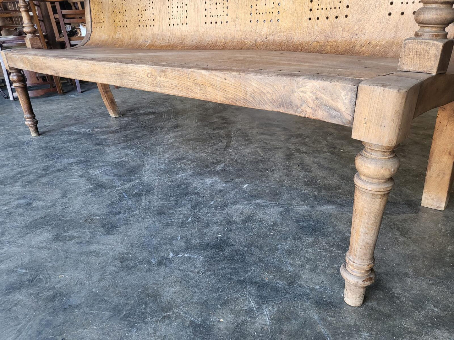 Antique arts and crafts bentwood church pub bench seat