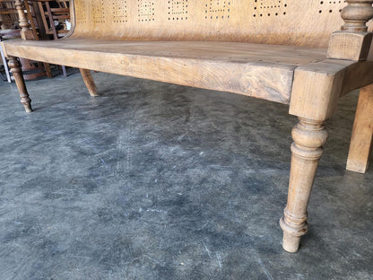 Antique arts and crafts bentwood church pub bench seat