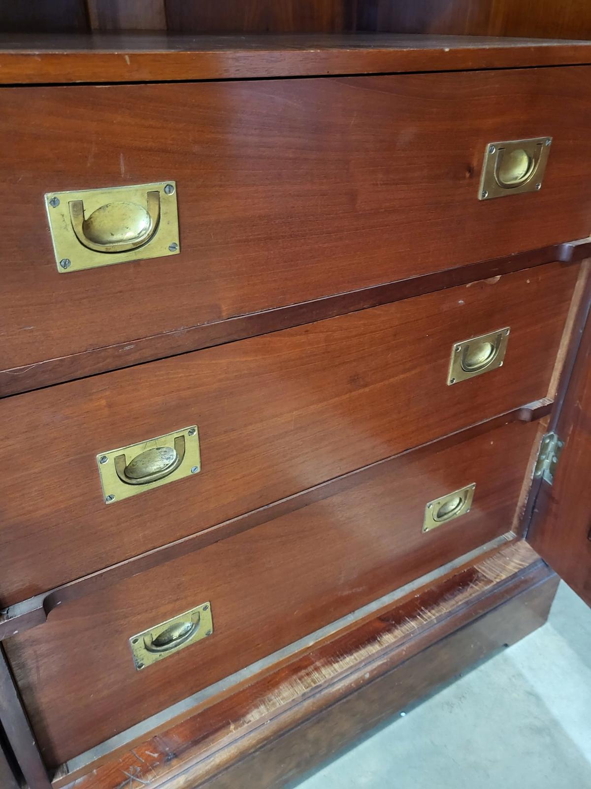 Antique breakdown triple wardrobe compactum drawers shelves