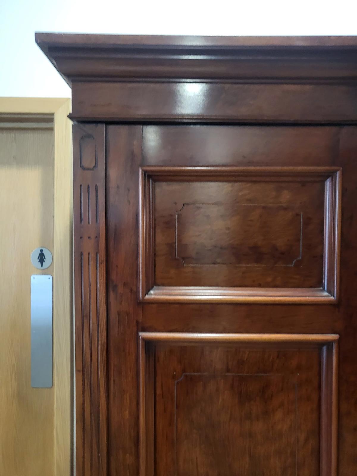 Antique breakdown triple wardrobe compactum drawers shelves