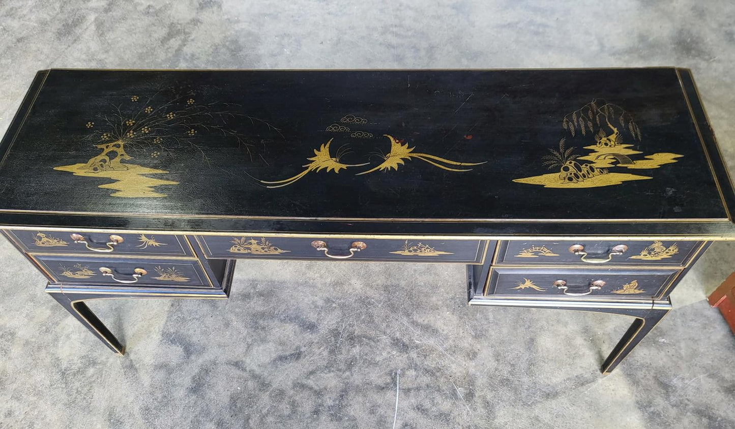 Chinese black gold dressing table sideboard drawers