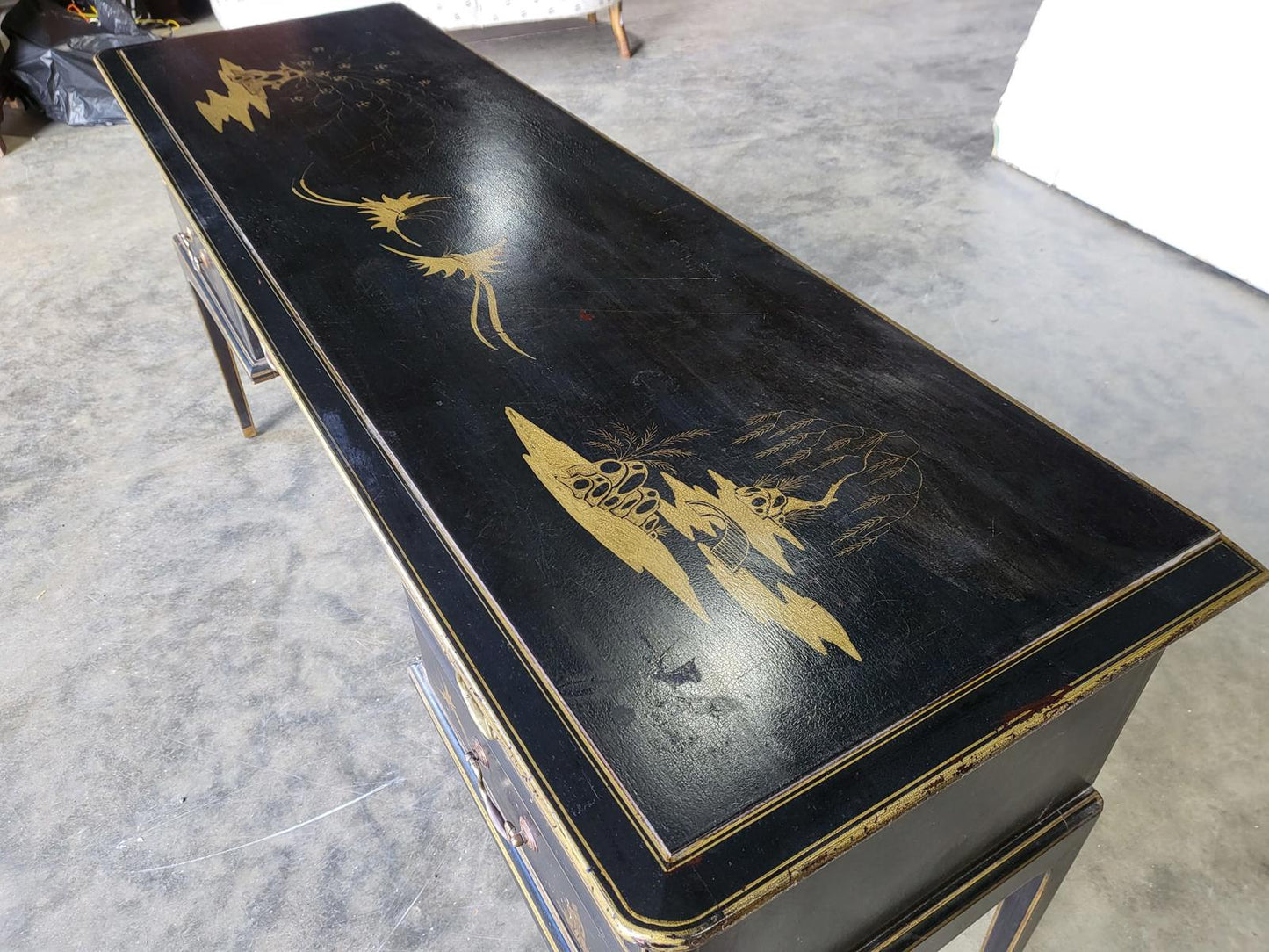 Chinese black gold dressing table sideboard drawers