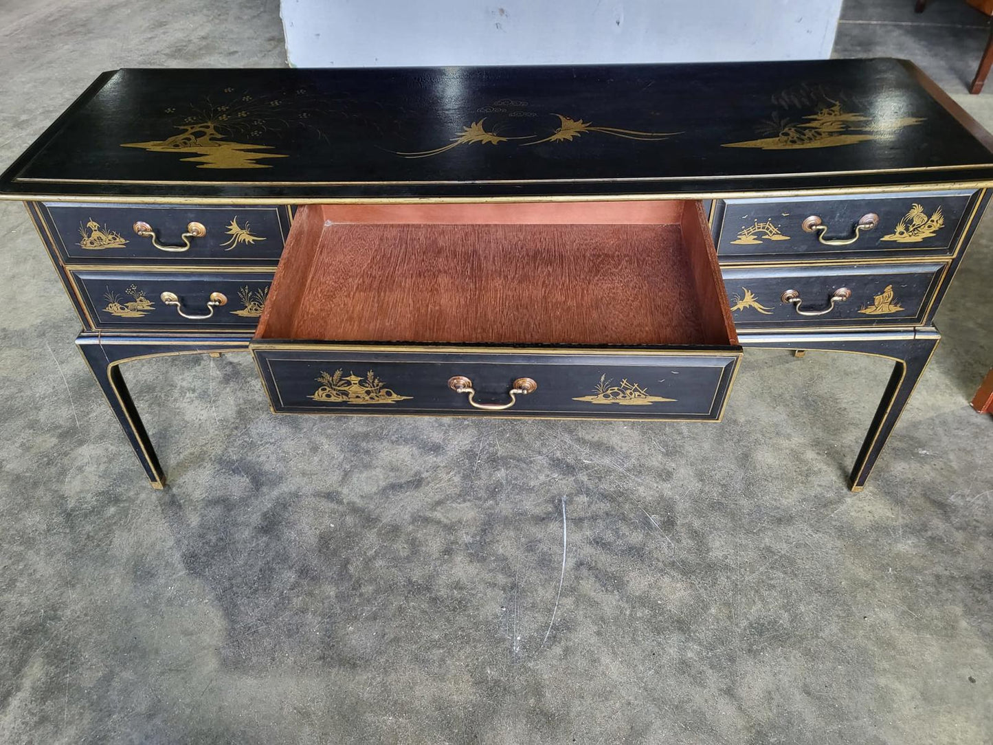 Chinese black gold dressing table sideboard drawers