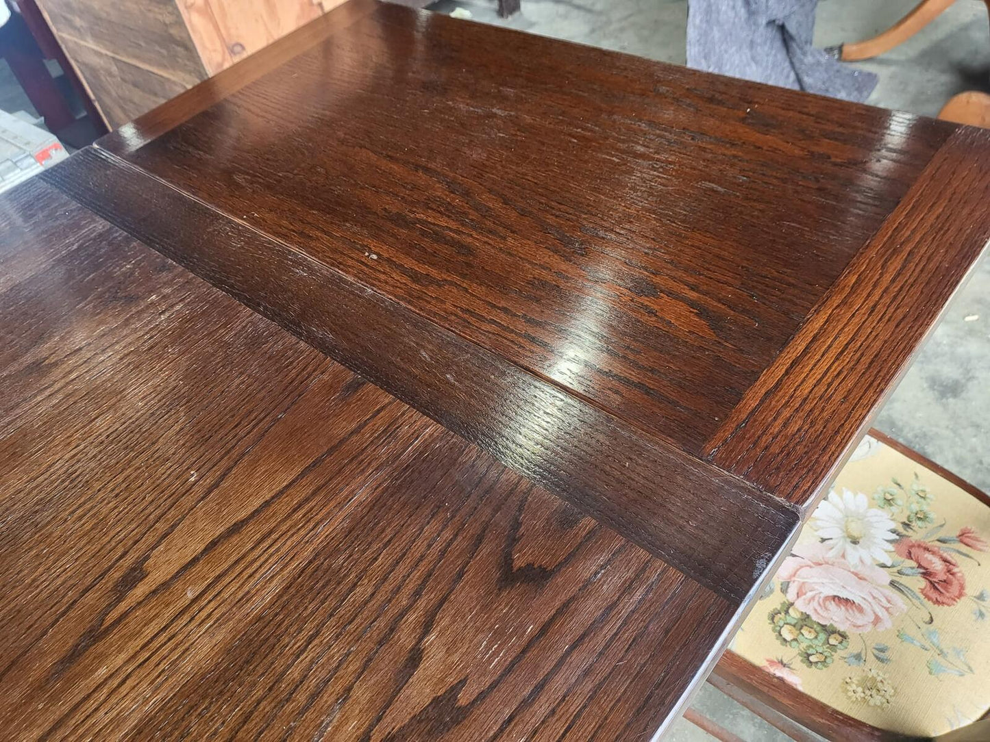 Vintage dark oak large extending pedestal dining table seat 12