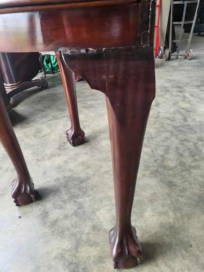 Antique demi lune hall side table claw ball feet