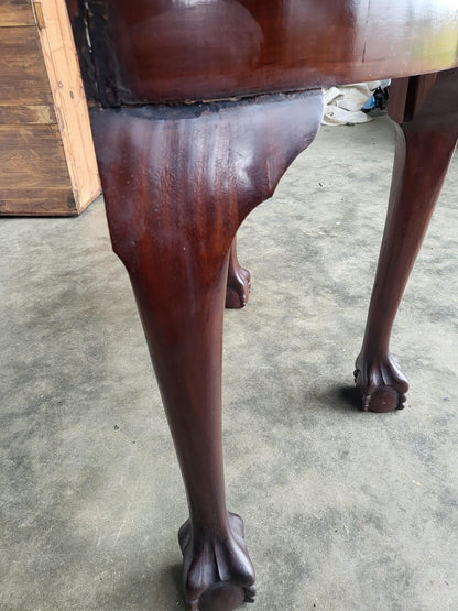 Antique demi lune hall side table claw ball feet