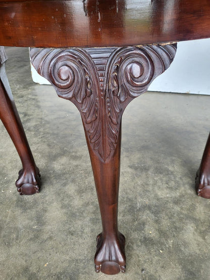 Antique demi lune hall side table claw ball feet