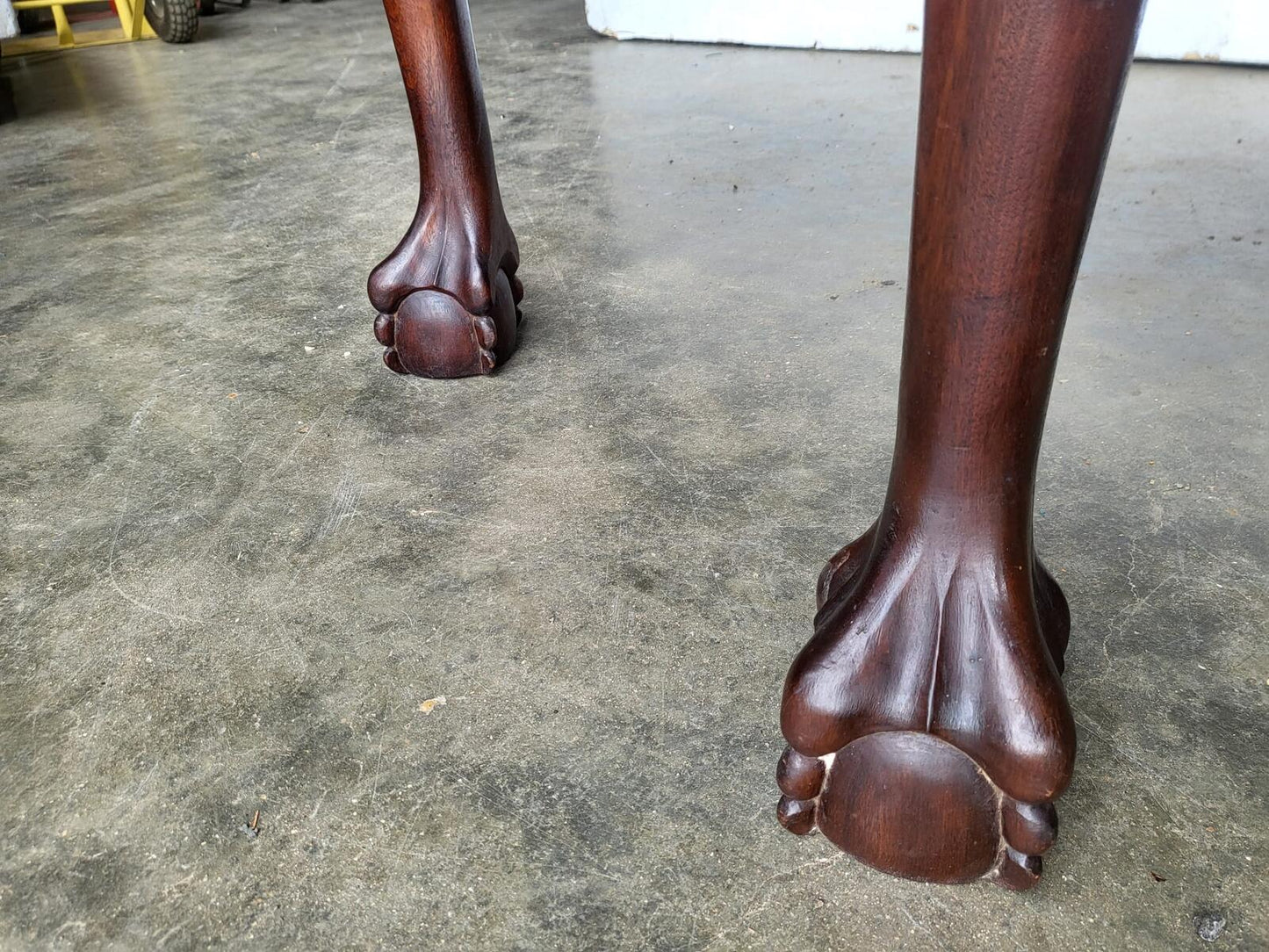 Antique demi lune hall side table claw ball feet