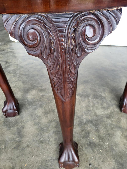 Antique demi lune hall side table claw ball feet