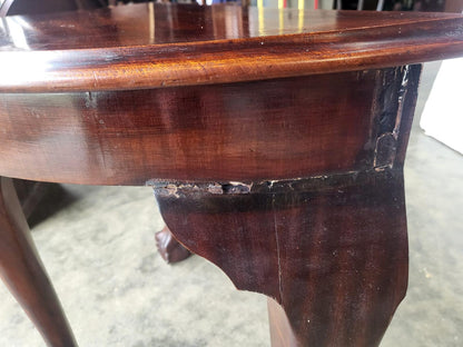 Antique demi lune hall side table claw ball feet