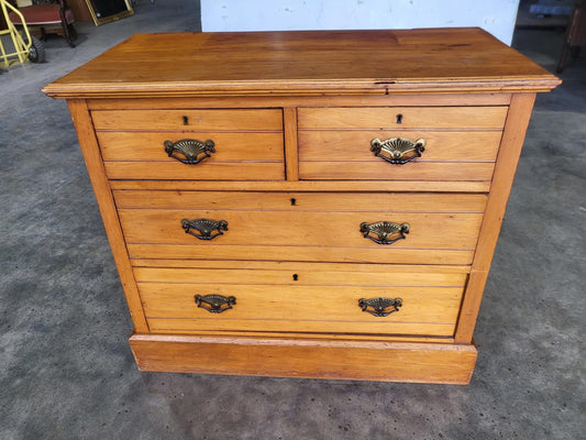 Antique Edwardian small 2 over 3 chest of drawers