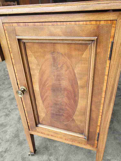 Antique Edwardian walnut side end drop leaf cupboard work dining table legs
