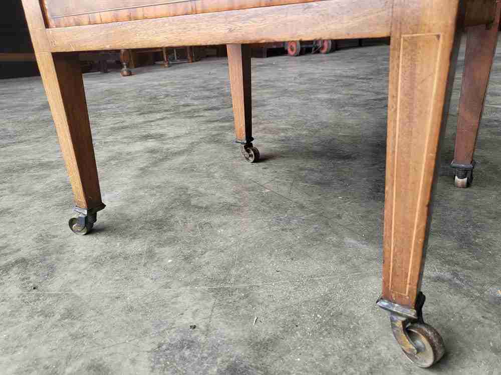 Antique Edwardian walnut side end drop leaf cupboard work dining table legs