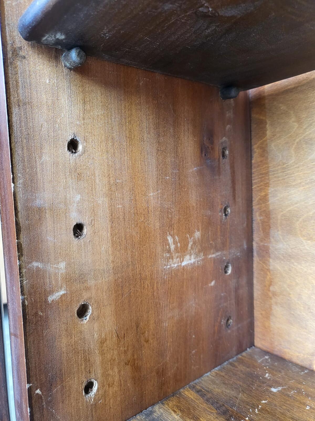 Antique Edwardian glazed bookcase cabinet shelves cabriole legs