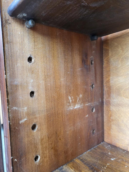 Antique Edwardian glazed bookcase cabinet shelves cabriole legs