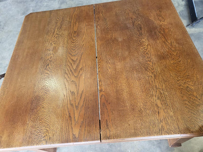 Antique Edwardian oak extending dining table seat 8