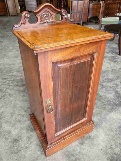 Antique Edwardian 1x door pot cupboard side end table shelf