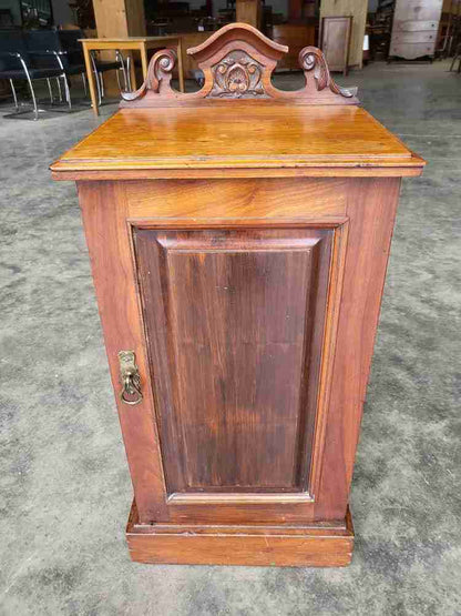 Antique Edwardian 1x door pot cupboard side end table shelf