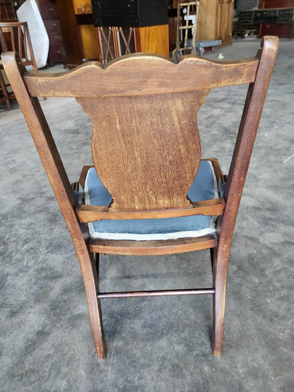 Antique Edwardian small bedroom bathroom inlaid chair