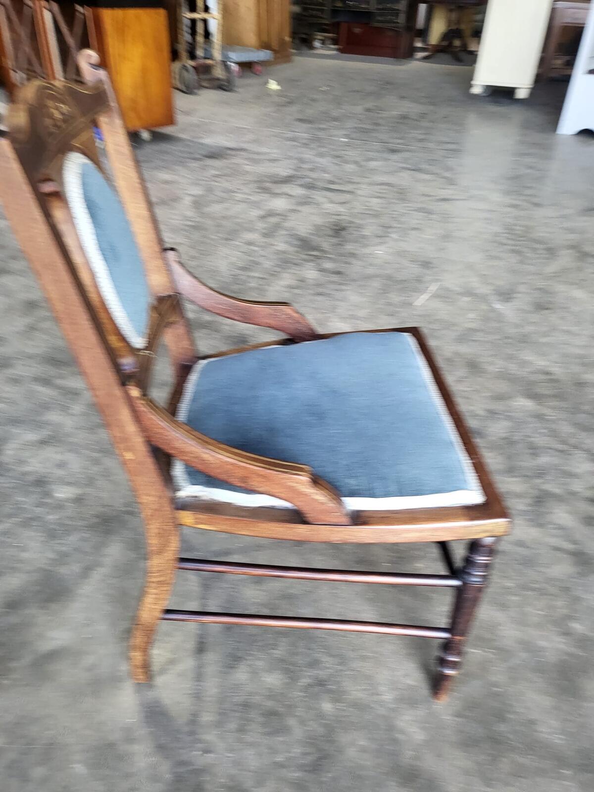 Antique Edwardian small bedroom bathroom inlaid chair