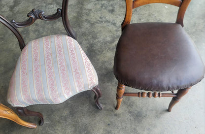 Antique Victorian 8 ballon back  mixed dining chairs